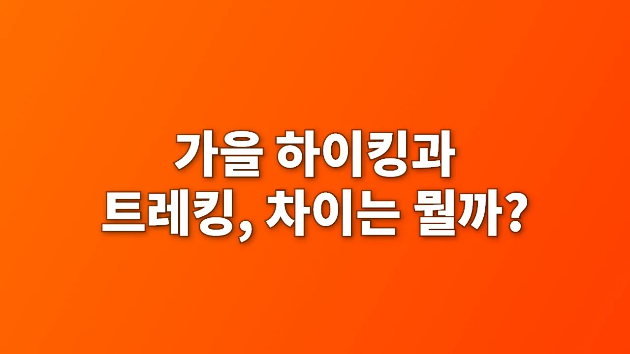 가을 하이킹과 트레킹, 차이는 뭘까?